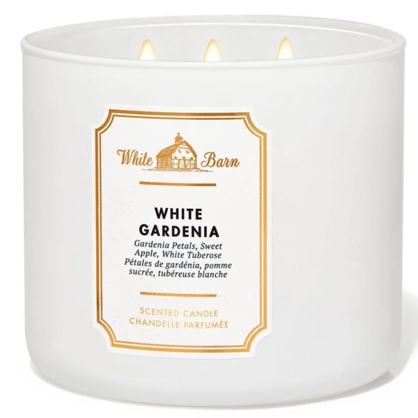 شمع سه فیتیله ای بث اند بادی ورکز white gardenia